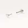stud coeur argent