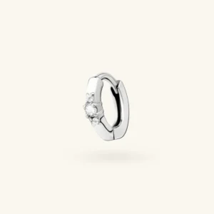 Cécilie - anneau lobe de teinte argent - Cécilie couleur argent - 6mm