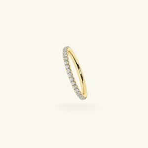 Avril - anneau strass snug doré à l'or fin - Avril - 6mm