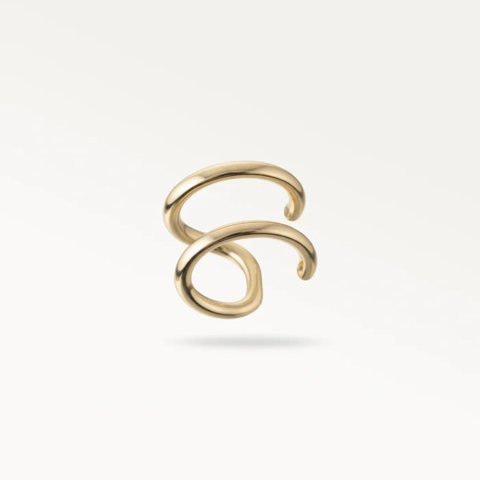 Double ear cuff doré, anneau d’oreille à double rang élégant