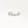 Ear cuff argenté orné de petites perles, bijou d’oreille raffiné