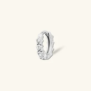 Nova - piercing anneau cristaux couleur argent - Nova couleur argent - 6mm