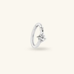 Vega - piercing lobe cercle étoile (couleur argent)