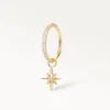 Anneau de piercing doré avec pendentif étoile serti d’un zircon, bijou raffiné