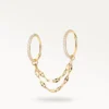 Boucle d’oreille dorée à double chaînette brillante, style élégant et moderne