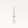 Boucle d’oreille argentée sertie de zircons, pendentif goutte lumineuse