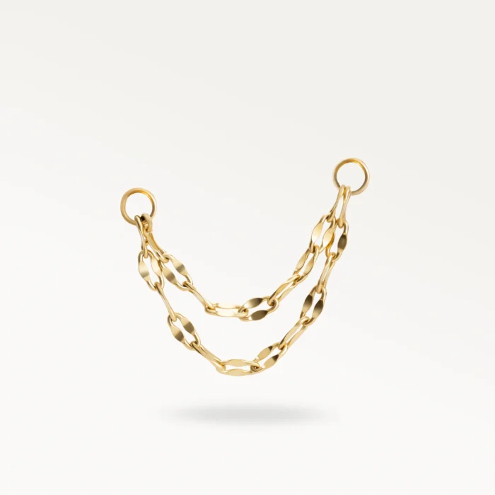 Chaîne dorée pour piercing à maillons ovales, bijou d’oreille raffiné et tendance