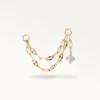 Chaîne dorée pour piercing d’oreille à double maillon avec pendentif zircon