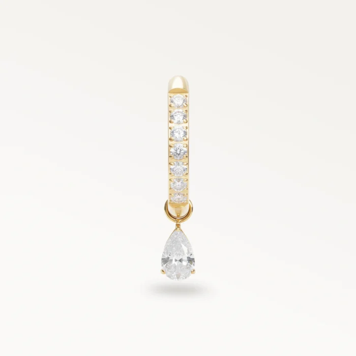 Charm doré pour boucle d’oreille, serti de zircons et pendentif goutte étincelant