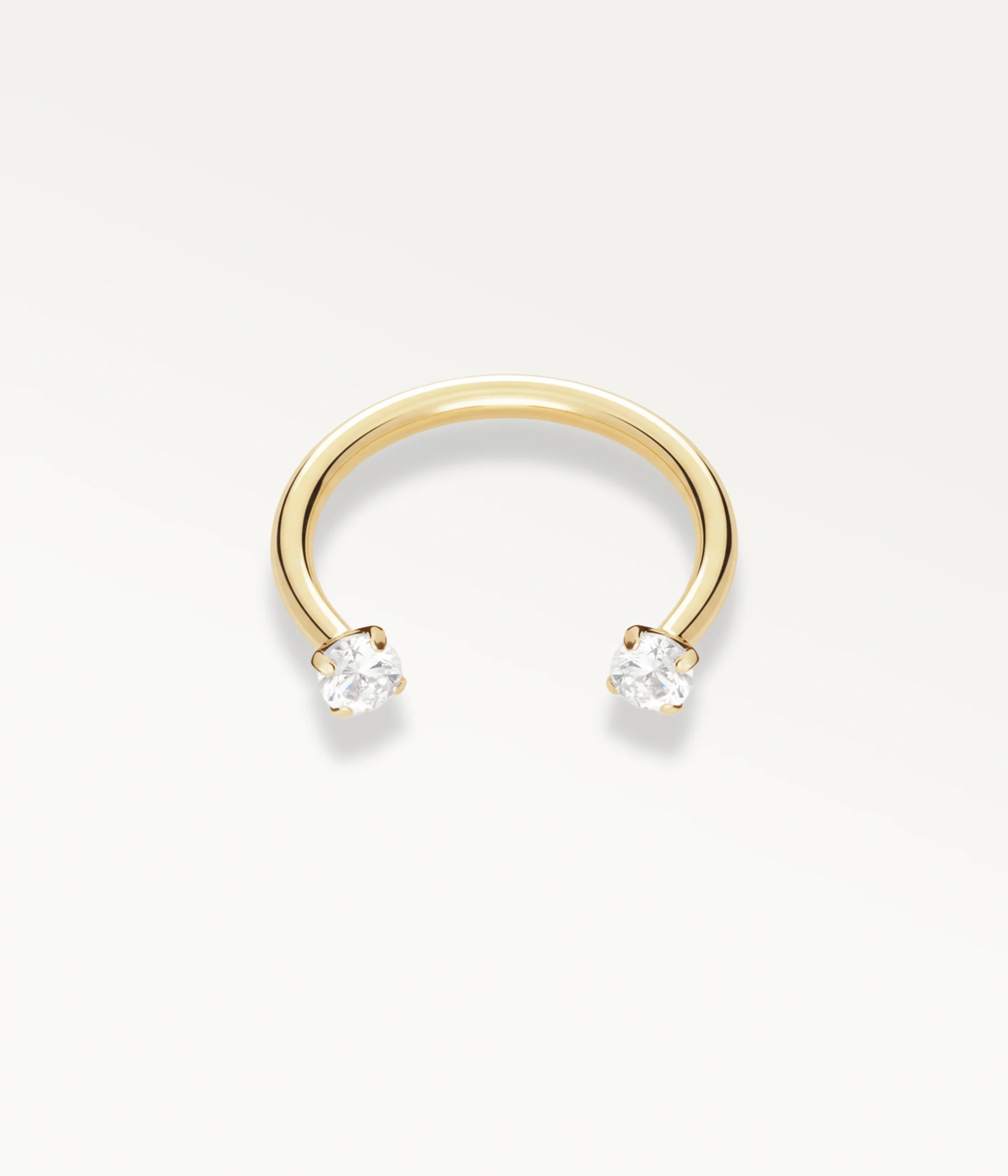 Piercing fer à cheval doré pour labret, bijou raffiné orné de zircons étincelants