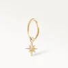 Piercing anneau doré avec pendentif étoile sertie d’un zircon, bijou raffiné et brillant