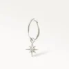 Piercing anneau argenté orné d’un pendentif étoile lumineuse, style élégant et discret