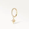 Piercing anneau doré avec pendentif étoile sertie d’un zircon, bijou élégant et raffiné