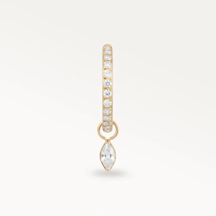 Piercing pendentif goutte doré serti de zircons, bijou fin et sophistiqué