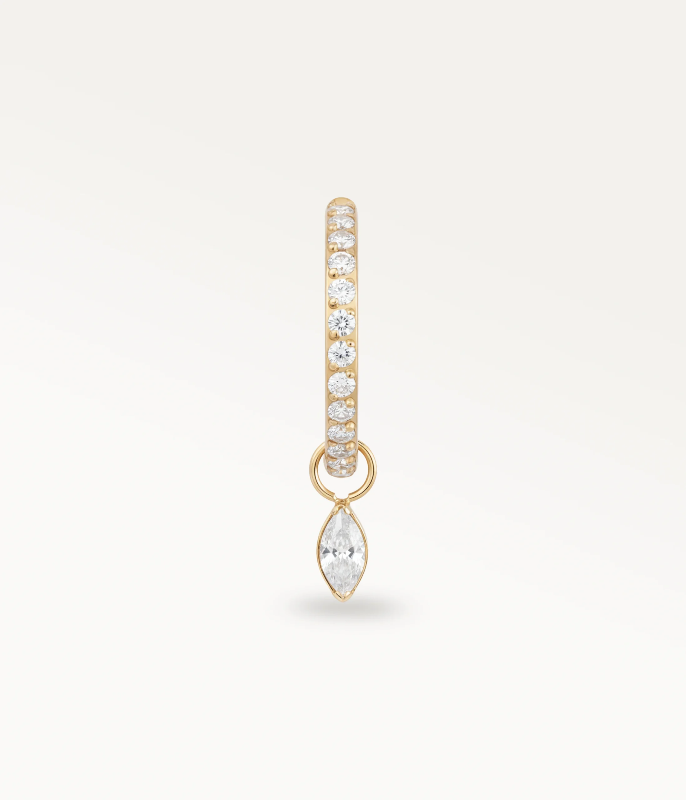 Piercing pendentif goutte doré serti de zircons, bijou fin et sophistiqué