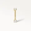 Piercing banane doré orné de deux strass brillants, bijou lumineux et raffiné