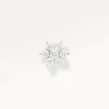 Piercing fleur argenté avec pierres scintillantes, bijou lumineux et féminin