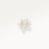 Piercing fleur en or serti de zircons étincelants, bijou raffiné et intemporel
