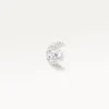 Piercing lune en titane ASTM F136 – finition argentée avec zircons