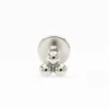 Piercing d’oreille simple en titane ASTM F136 – trois billes argentées