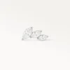 Piercing Artémis argenté avec trois cristaux marquise, bijou d'oreille en titane raffiné