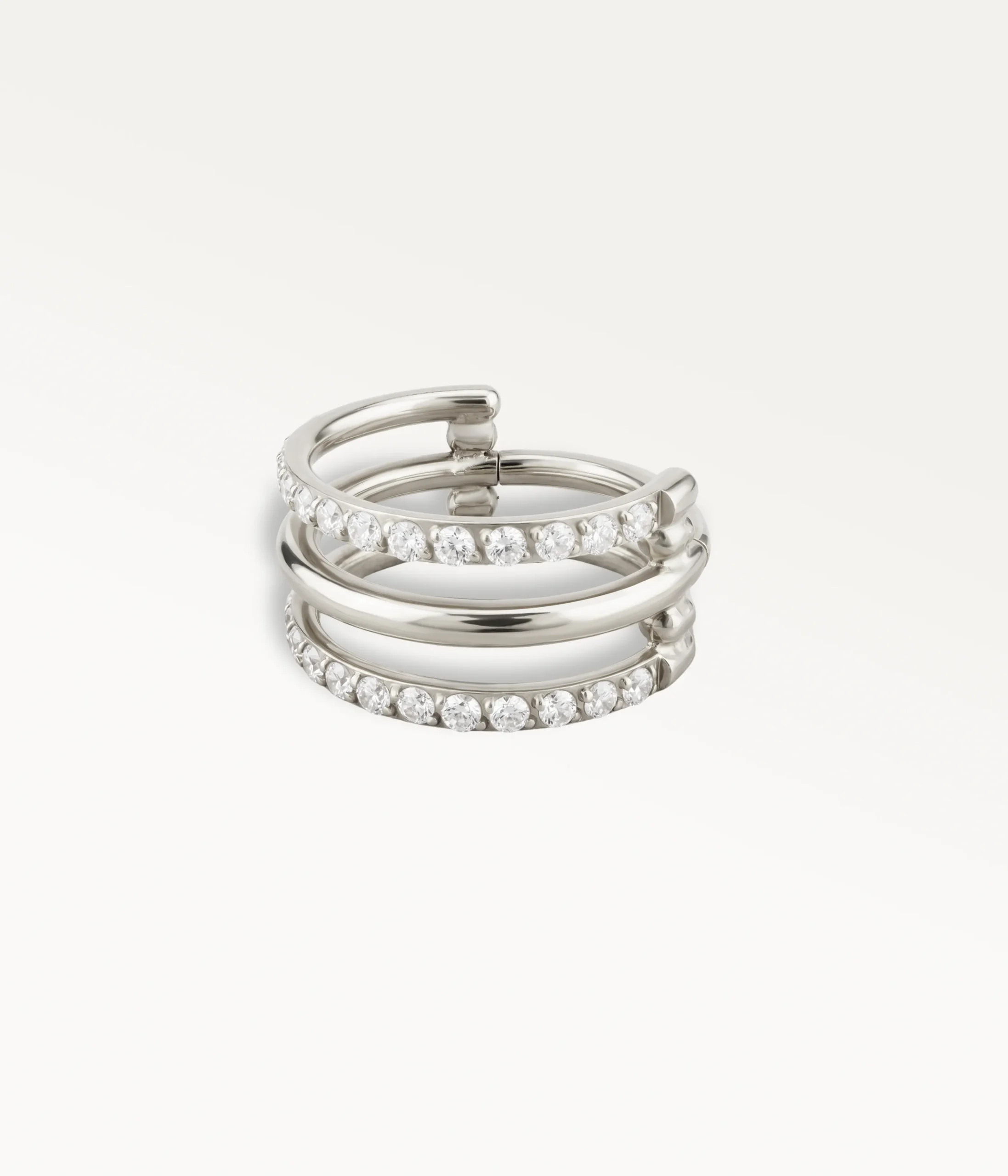 piercing triple anneau argent