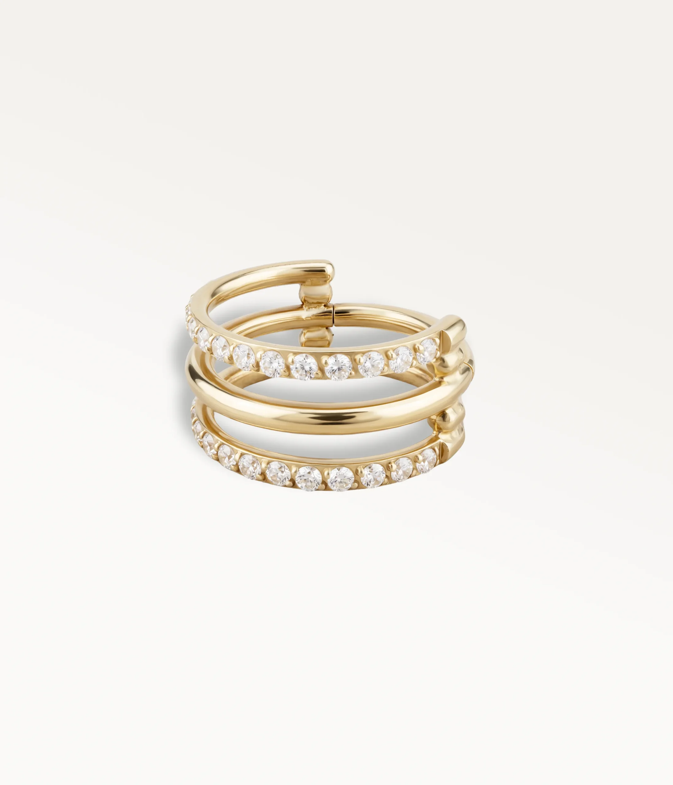 piercing triple anneau or