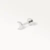 Piercing demi lune argent, bijou de cartilage en vue latérale pour hélix