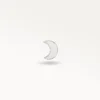 Piercing demi lune argent de face, bijou d'oreille minimaliste en titane poli
