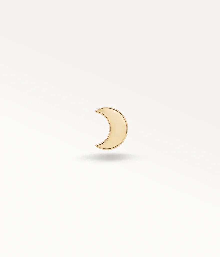 Piercing demi lune de face doré, accessoire d'oreille élégant au design épuré