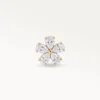 Piercing fleur camélia doré orné de zircons marquise, vue frontale éclatante pour hélix