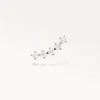 Piercing Sillage argent de face orné de 5 zircons brillants, bijou d'oreille chic pour hélix